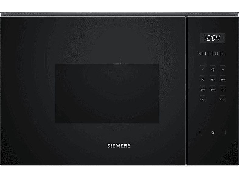 Microondas - Siemens BF525LMB1, 800 W, 5 potencia, 20 l, Negro