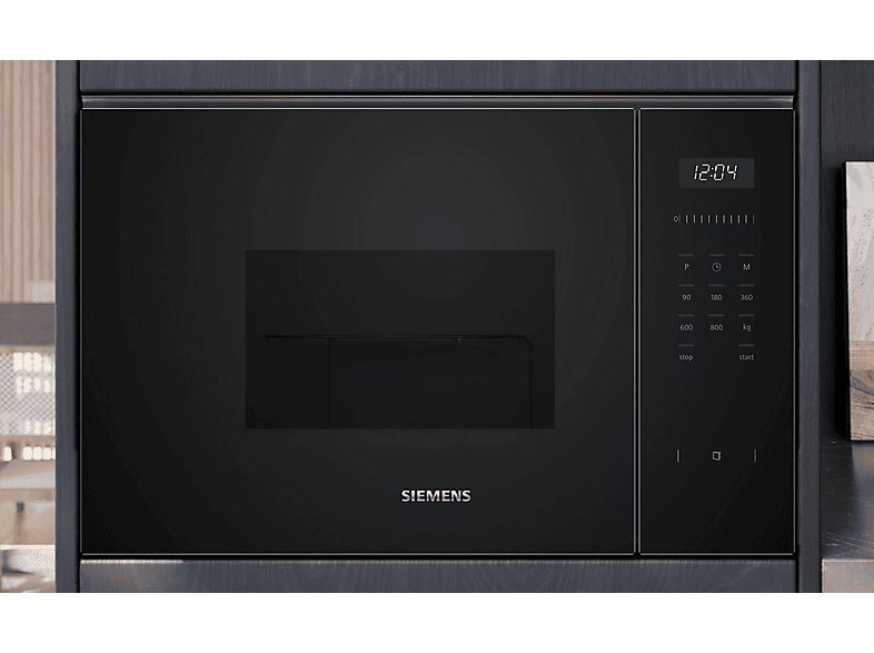 Microondas - Siemens BF525LMB1, 800 W, 5 potencia, 20 l, Negro
