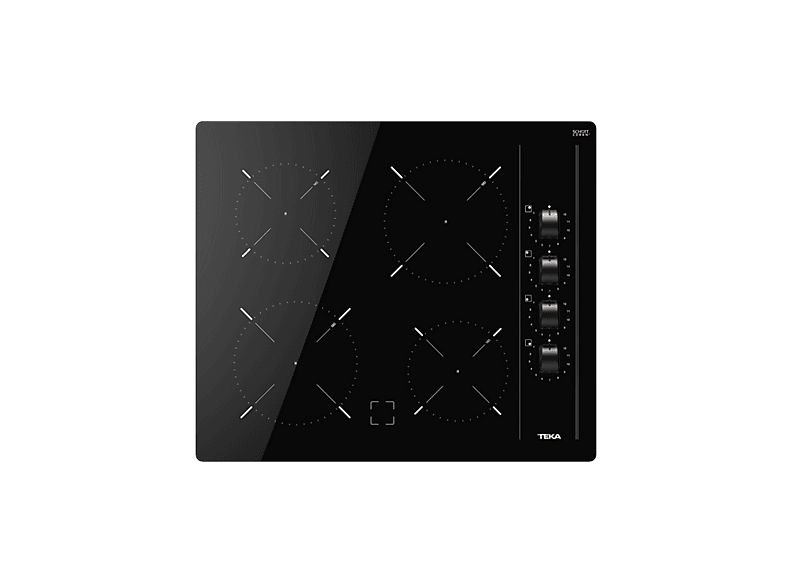 Placa vitrocerámica - Teka TBC 64000 XFL, 4 zonas, Zona grande 18 cm, 60 cm, Negro