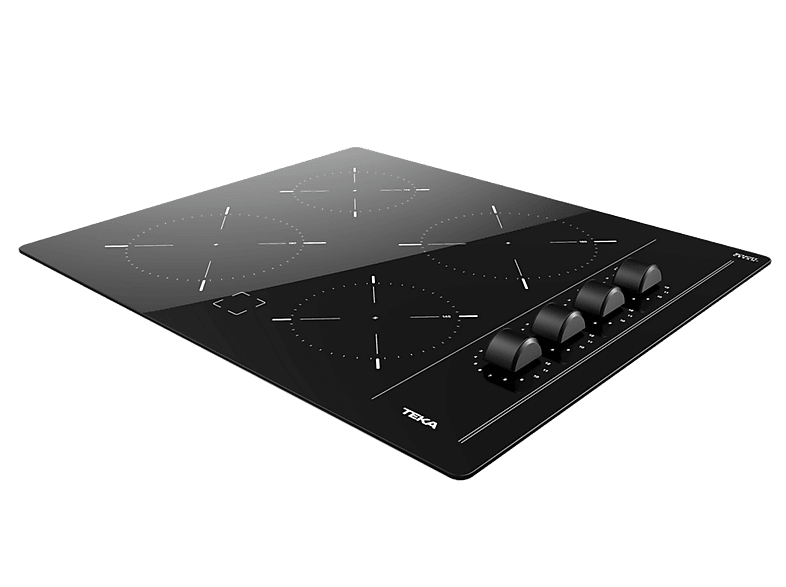 Placa vitrocerámica - Teka TBC 64000 XFL, 4 zonas, Zona grande 18 cm, 60 cm, Negro
