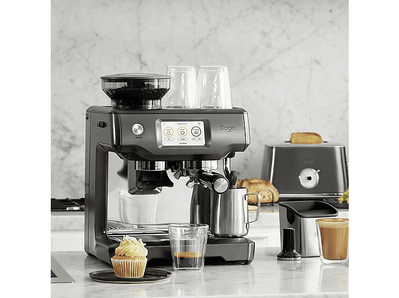 Cafetera espresso manual - Sage the Barista Touch, 15 bar, 1650 W, 480 ml, 2 tazas, Negro