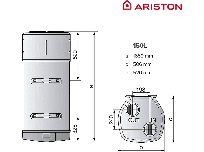 Termo eléctrico - Ariston NUOS PLUS S2 WIFI 150 WH, 150 l, Blanco
