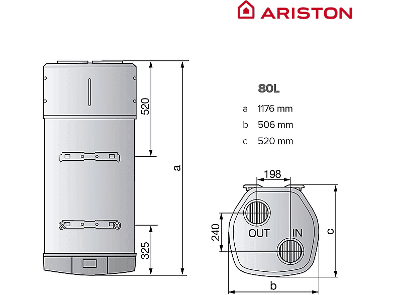 Termo eléctrico - Ariston NUOS PLUS S2 WIFI 80 WH, 80 l, Blanco