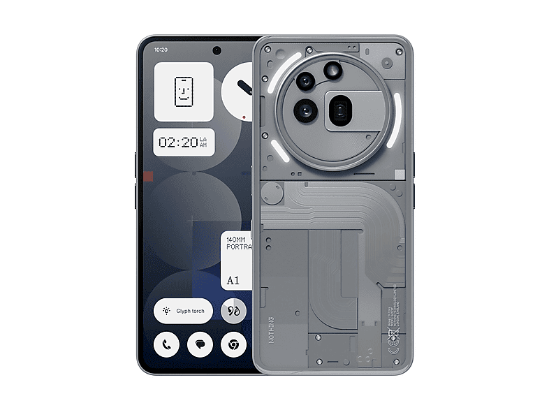 Smartphone - Nothing Phone 3a Pro, Gris, Móvil Android, 256 GB, 12 GB RAM, 6,77 " FHD+ AMOLED, Qualcomm® Snapdragon 7s Gen 3, 5000 mAh
