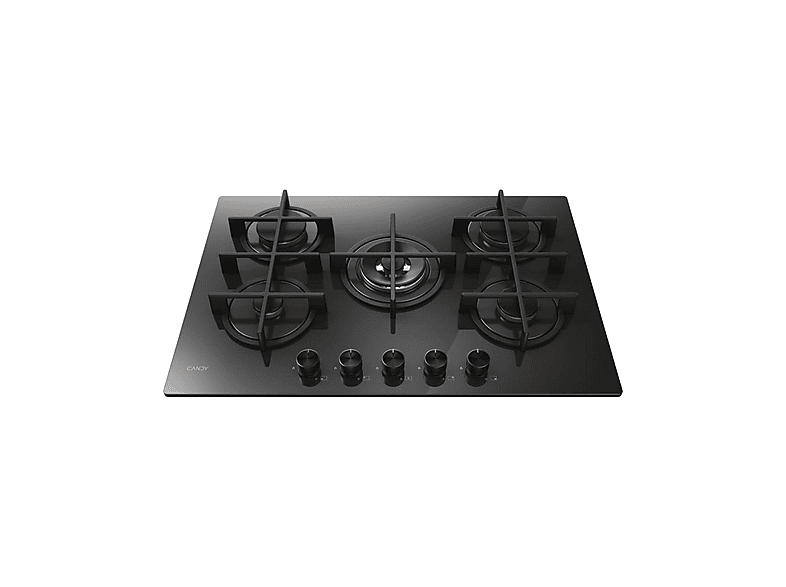 Placa de gas - Candy CVG74WTB, 5 zone(s) zonas, NG + LPG (Butane), 750 mm, Negro