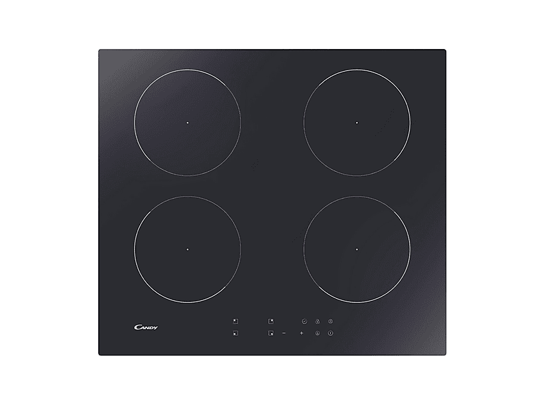 Placa de inducción - Candy 33803419, 4 zone(s) zonas, 59 cm, Negro