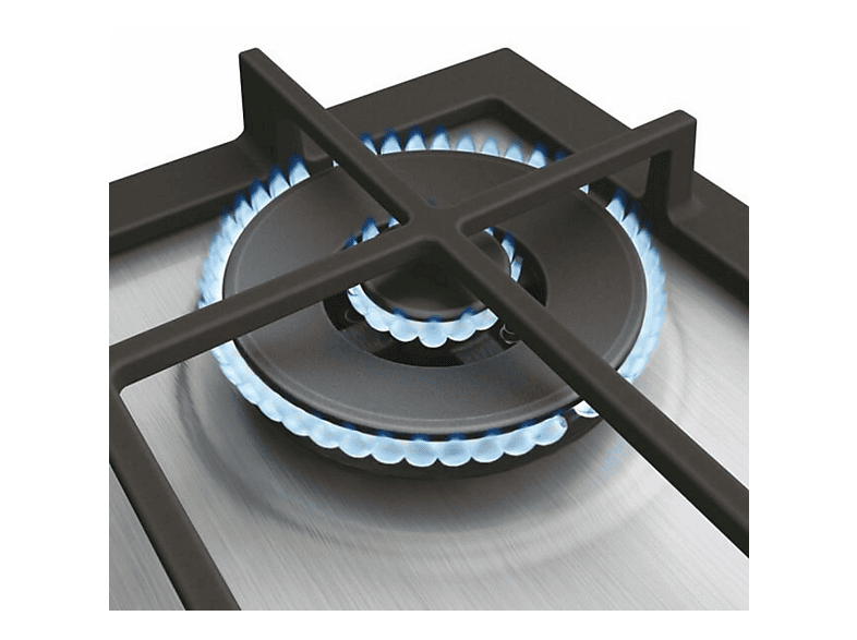 Placa de gas - Haier 33802906, 4 zone(s) zonas, 59,5 cm, Acero inoxidable