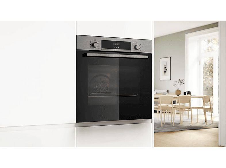 Horno a vapor - Bosch HQA514ES3, Hidrolítica, 71 l, 594 mm, Grey