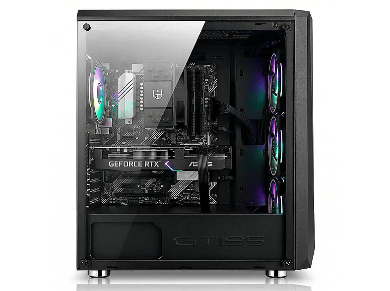 Pack PC Gaming - PC Racing IONQ 5  COSMO, AMD Ryzen™ 5 5655G, 16 GB RAM, 512 GB SSD, GeForce RTX™ 3050, Windows 11 Pro, Monitor 24 " Full-HD+, Negro
