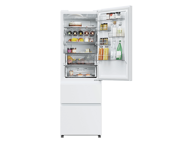 Frigorífico combi - Haier HTW5618ENPW, No Frost, Altura 1850 mm, Capacidad 360 l, Blanco