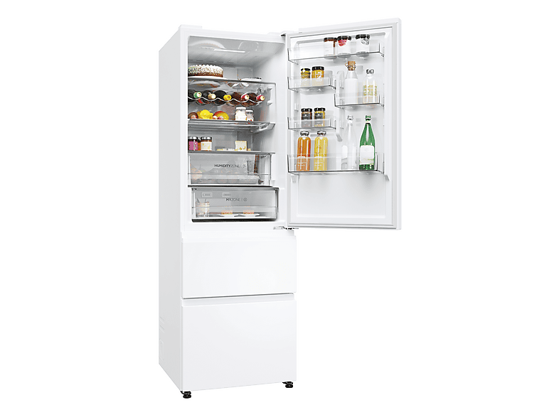 Frigorífico combi - Haier HTW5618ENPW, No Frost, Altura 1850 mm, Capacidad 360 l, Blanco