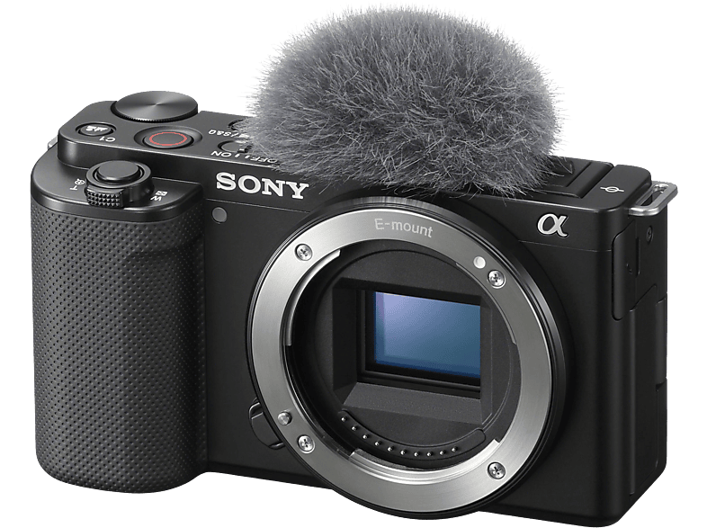 Cámara EVIL - Sony ZV-E10, 24.2 MP, APS-C, Vídeo 4K, 11 fps, Pantalla giratoria, Sólo Cuerpo, Negro