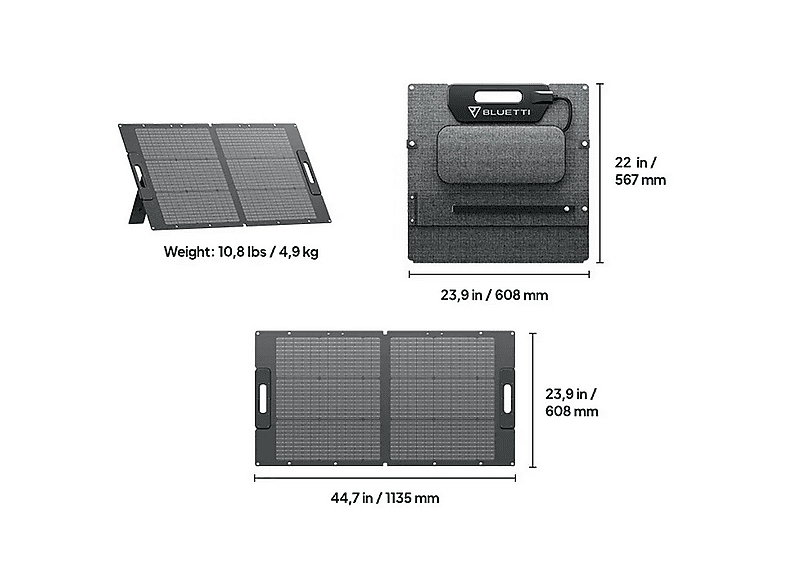 Paneles solares - Bluetti PV100D, 100 W, 20 %