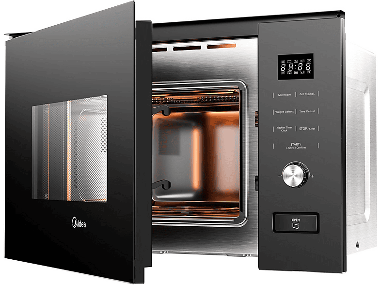 Microondas - Midea MBMTG820H-BK, 1 kW, 1 l, Negro