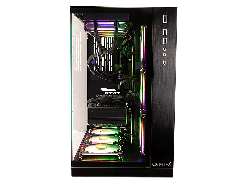 PC gaming - Captiva Highend Gaming R90-367, AMD Ryzen 9 9950X3D, 16 Núcleos, 64 GB RAM, 4 TB SSD, GeForce RTX™ 5080, Windows 11 Home, Negro