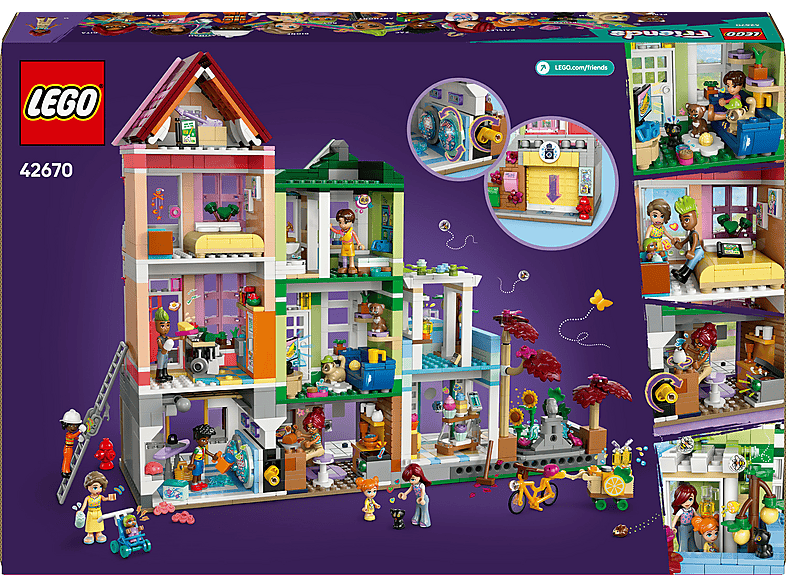Juego de construcción - LEGO Friends Apartamentos y Tiendas: Juguetes con Mini Muñecos y Gatos para Niñas 42670, edad recomendada: 12 año(s), 1 piezas