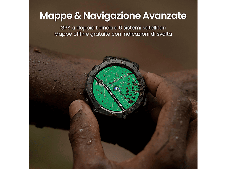 Smartwatch - Amazfit T-REX 3 LAVA RED, 22 mm, Polímero, Acero inoxidable