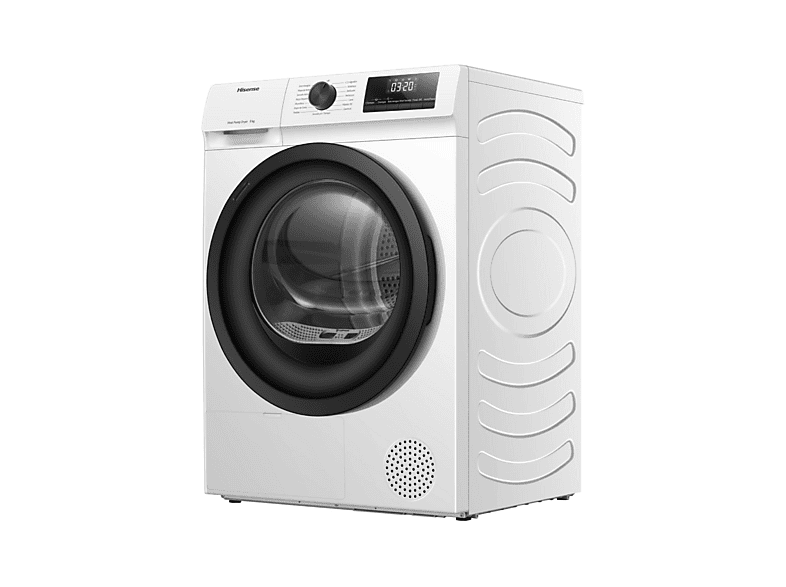 Secadora bomba de calor - Hisense DHQE800BW2 , Eléctrico, 8 kg, 16 programas, Blanco