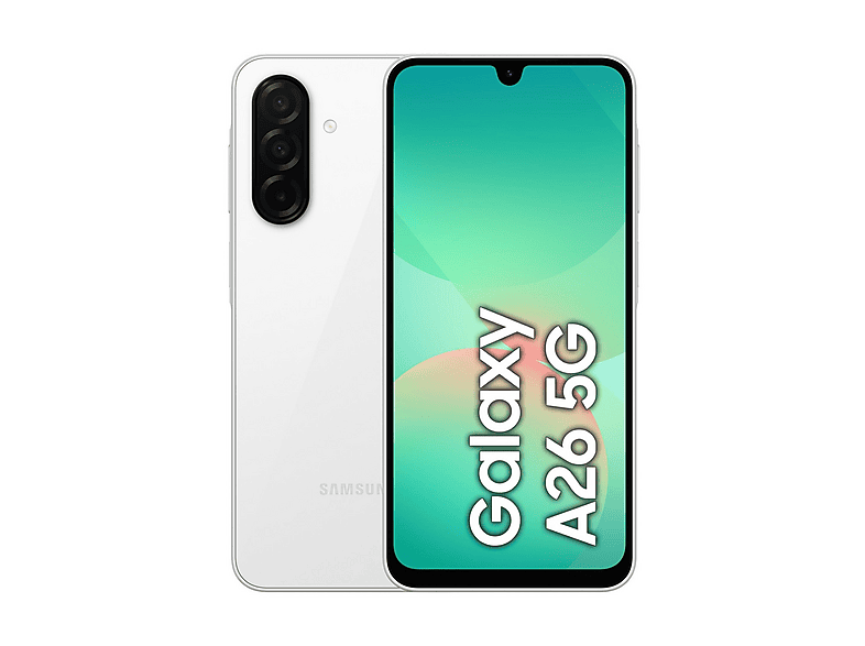 Smartphone - Samsung Galaxy A26 5G, Blanco, Móvil Android, 128 GB, 6 GB RAM, 6,7 " Super AMOLED, Gorilla Glass 7, 120 Hz, Processor, 5000 mAh