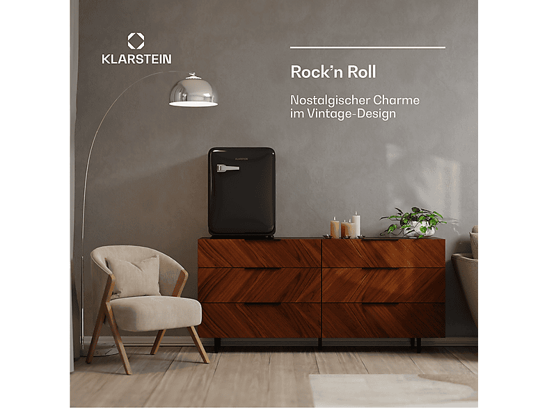 Nevera pequeña - Klarstein Audrey Evo Mini Fridge 68, Altura 67 cm, Negro