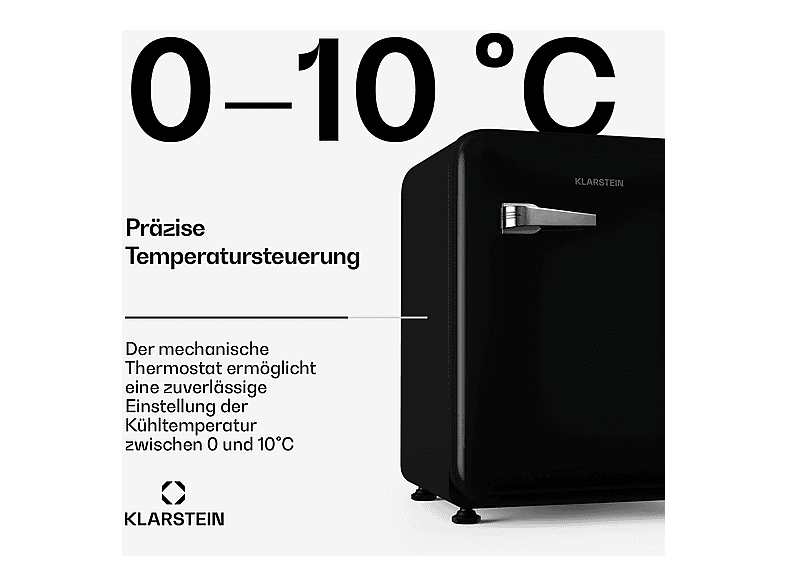 Nevera pequeña - Klarstein Audrey Evo Mini Fridge 68, Altura 67 cm, Negro