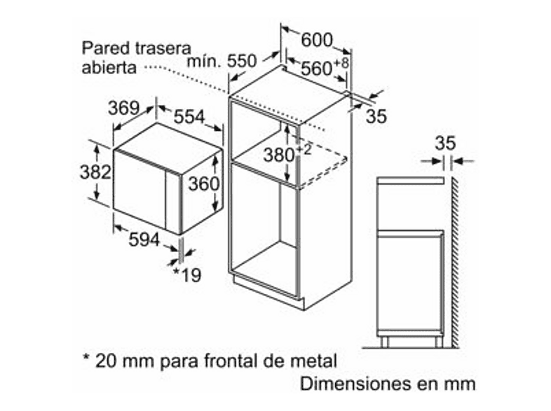 Microondas integrable - Balay 3CG5175B2, Serie cristal, 900 W, 5 niveles, 25 l, Limpieza Hidrolítica, Control deslizante, Blanco