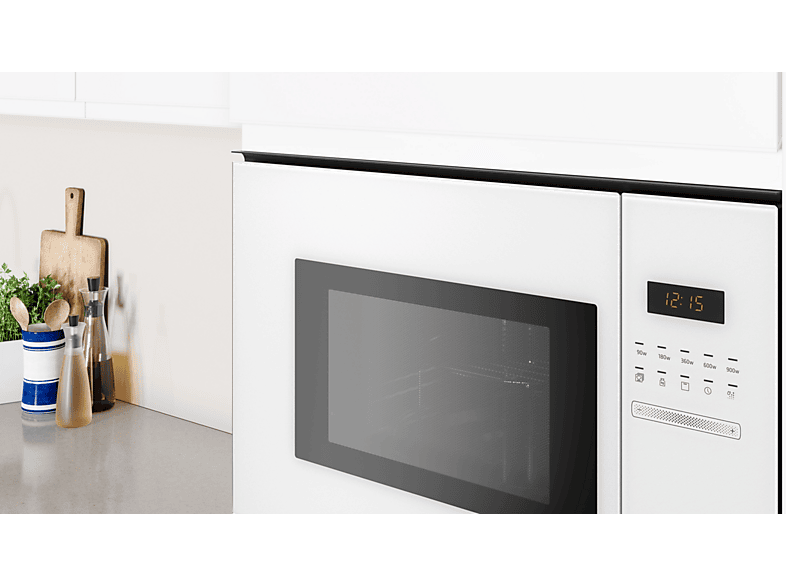 Microondas integrable - Balay 3CG5175B2, Serie cristal, 900 W, 5 niveles, 25 l, Limpieza Hidrolítica, Control deslizante, Blanco