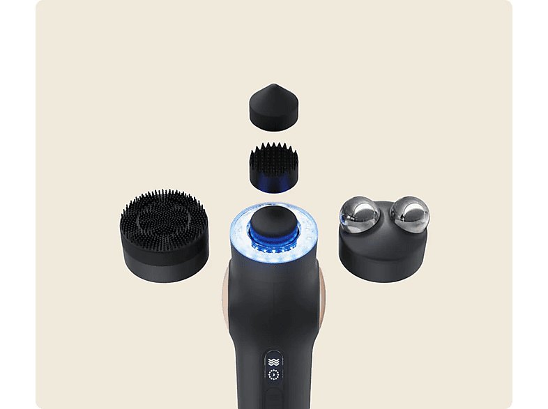 Masajeador facial - Therabody TheraFace PRO, Para Cara, Terapia de luz LED, Microcorriente, Limpieza Profunda, Negro