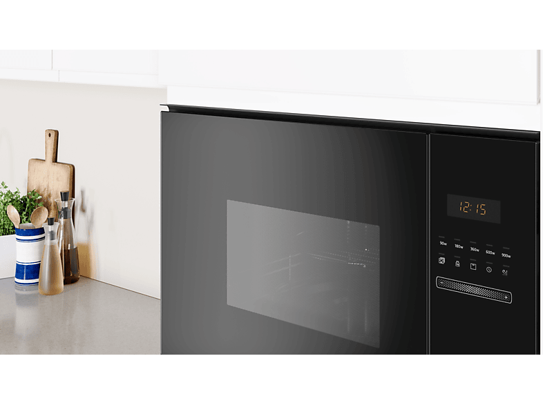 Microondas integrable - Balay 3CG5175N2, Serie cristal, 900 W, 5 niveles, 25 l, Limpieza Hidrolítica, Control deslizante, Negro