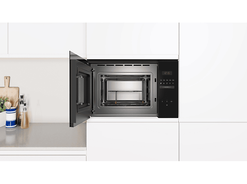 Microondas integrable - Balay 3CG5175N2, Serie cristal, 900 W, 5 niveles, 25 l, Limpieza Hidrolítica, Control deslizante, Negro
