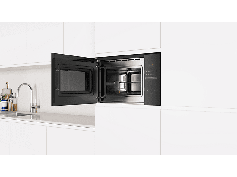 Microondas integrable - Balay 3CG5175N2, Serie cristal, 900 W, 5 niveles, 25 l, Limpieza Hidrolítica, Control deslizante, Negro