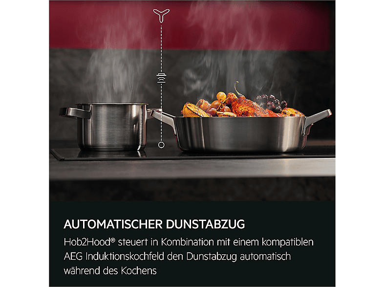 Campana decorativa - AEG Serie 7000 SilenceTech GV77D91SB, 5 velocidades, 445 m³/h, 898 mm, Negro