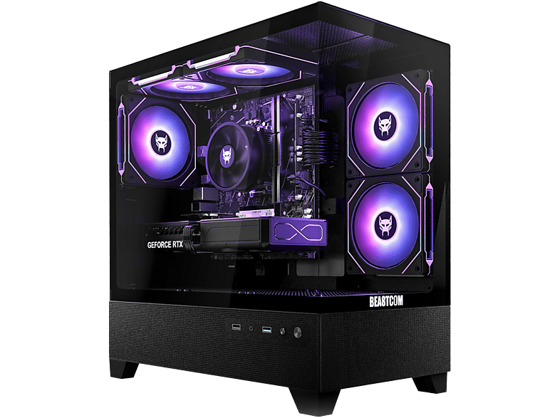 PC Gaming - Beastcom Q5 Pro Gaming, Intel® Core™ i7-12700F, 16 GB RAM, 1 TB SSD, GeForce RTX™ 5060 Ti, Windows 11 Home, Negro