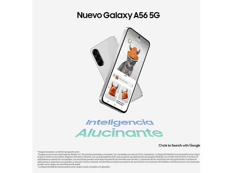 Smartphone - Samsung A56, Negro, Móvil, 256 GB, 8 GB RAM, 6,7 ", Exynos 1580, 5000 mAh