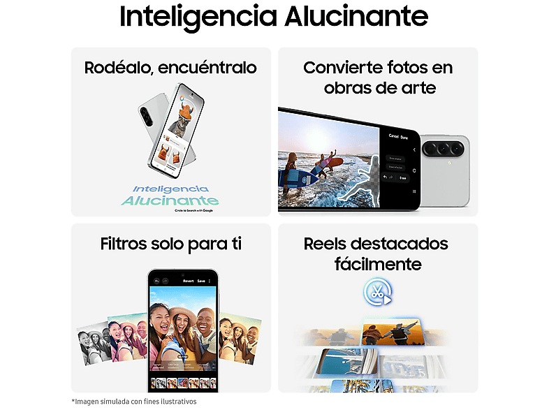Smartphone - Samsung A56, Negro, Móvil, 256 GB, 8 GB RAM, 6,7 ", Exynos 1580, 5000 mAh