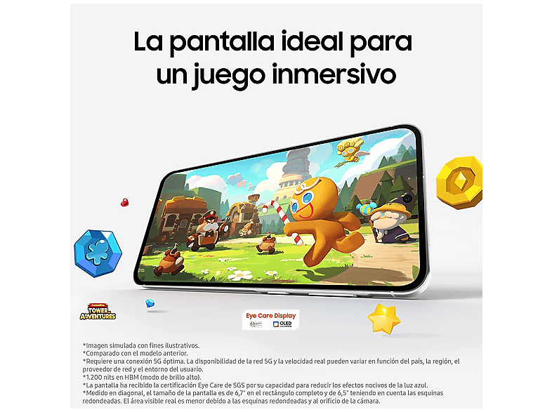 Smartphone - Samsung A56, Negro, Móvil, 256 GB, 8 GB RAM, 6,7 ", Exynos 1580, 5000 mAh
