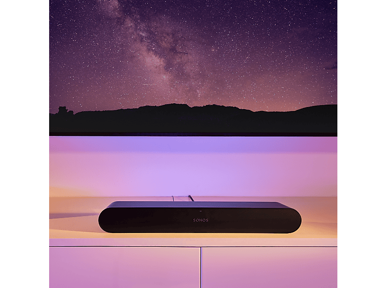 Barra de sonido - Sonos Ray, WiFi, AirPlay 2, Control táctil, Luces LED, Negro