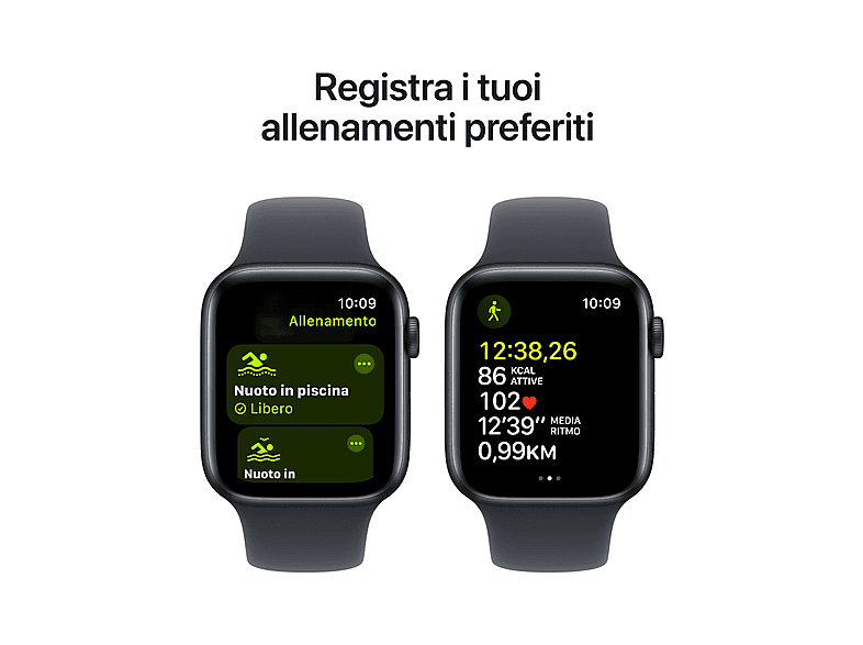 Smartwatch - Apple APPLE WATCH SE 44 MI AL MI SB ML GPS, 140 a 245 mm, Negro