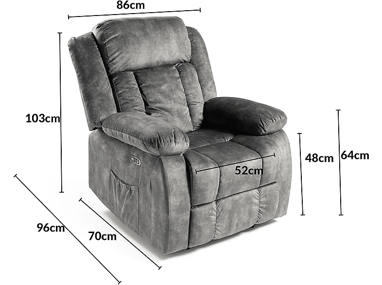 Sillón de masaje - Dupi Innova, Peso máximo 150 kg, Gris
