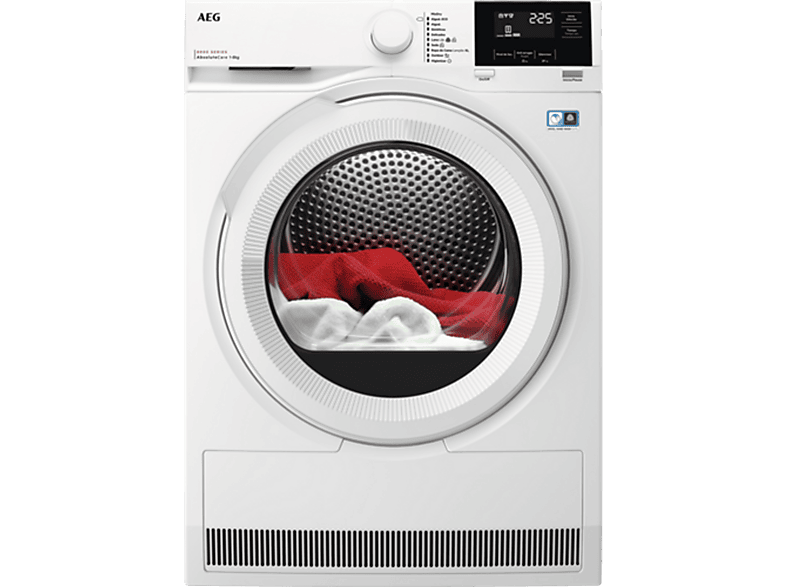 Secadora bomba de calor - AEG TR818A2OB, SensiDry, 8 kg, 10 programas, Blanco