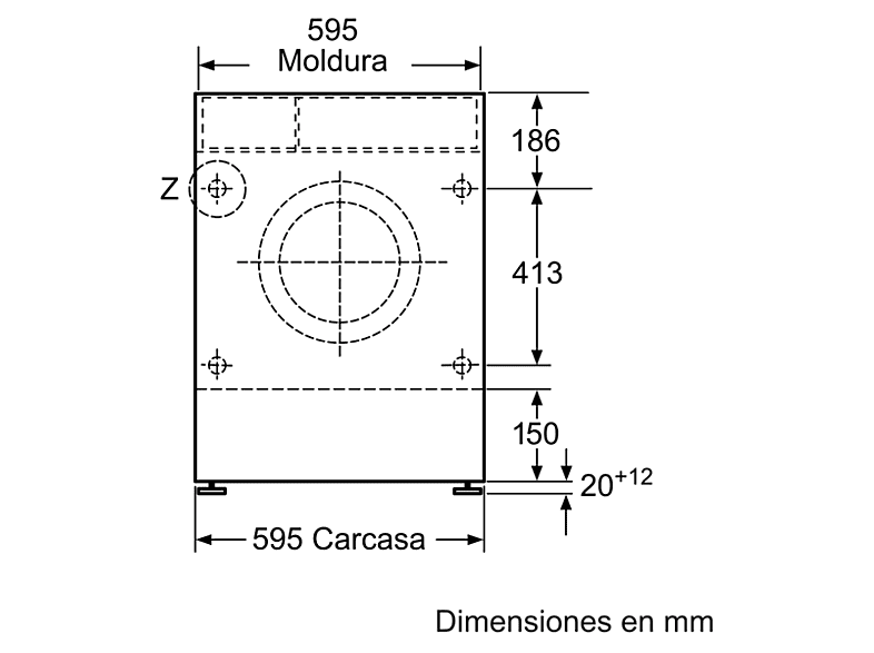 Lavadora secadora integrable - Bosch WKD24362ES, 7kg+4kg, 1355 rpm, 15 programas, ActiveWater, Blanco