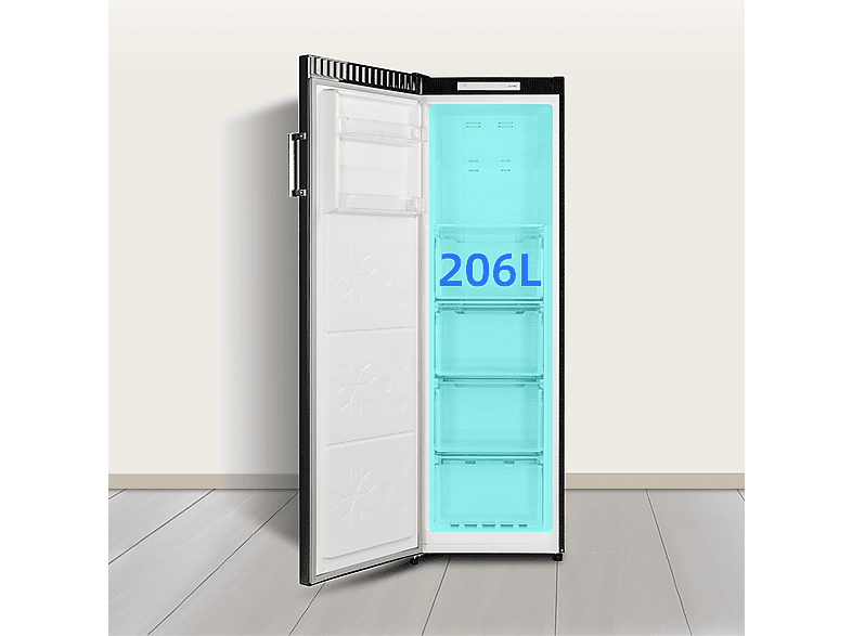 Congelador vertical - Chiq CSD206NEID, 206 l, 1700 mm, Color Inox Oscuro