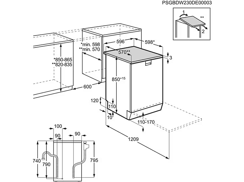 Lavavajillas libre instalación 60 cm - AEG FFB76717PW, 14 servicios, 9 programas, 59,6 cm, Blanco