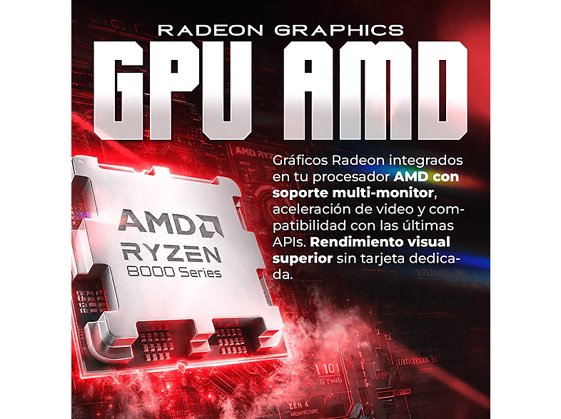 PC Gaming - PC Racing IONIQ 7, AMD Ryzen™ 7 5700G, 32 GB RAM, 1 TB SSD, Radeon™ RX Vega 8, Windows 11 Pro, Negro