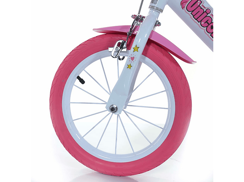 Bicicletas para niños - Dino Bikes 144R-UN, Acero, Rosa, Blanco