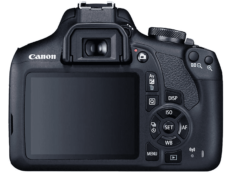 Kit cámara réflex - Canon EOS 2000D, 24.1 MP CMOS APS-C, Vídeo Full HD, Negro + Objetivo Canon EF-S 18-55 mm f/3.5-5.6 DC III