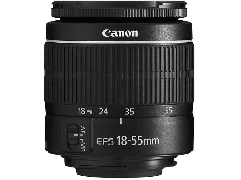 Kit cámara réflex - Canon EOS 2000D, 24.1 MP CMOS APS-C, Vídeo Full HD, Negro + Objetivo Canon EF-S 18-55 mm f/3.5-5.6 DC III