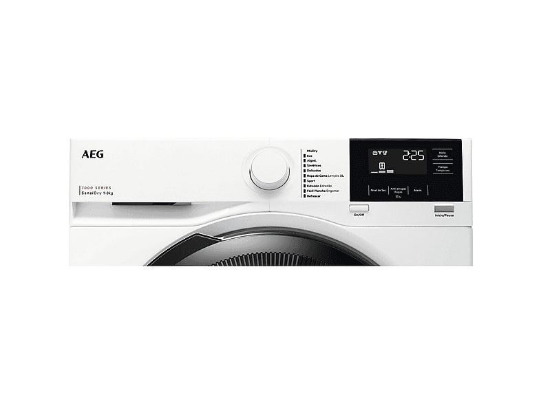 Secadora bomba de calor - AEG TR718P4OB, Bomba de calor, 8 kg, 10 programas, Blanco