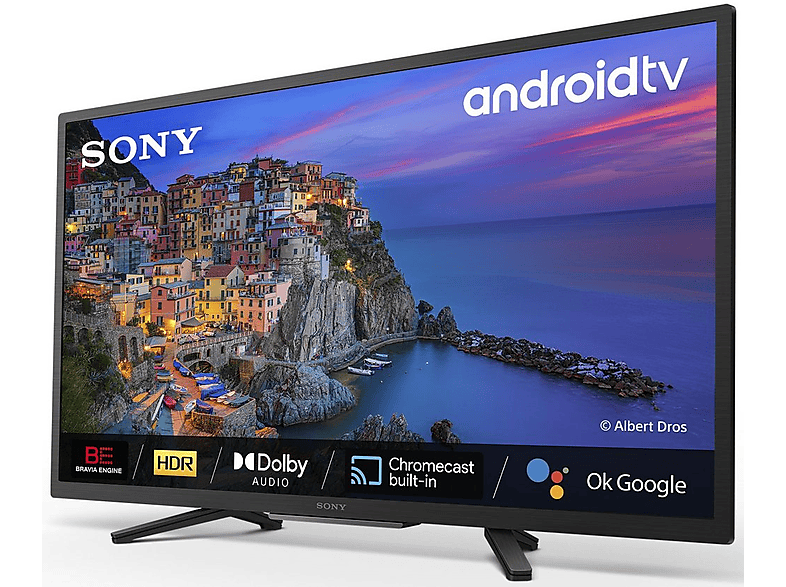 TV LED 32" - Sony 32W800, HDR, Android TV, Smart TV, DVB-T2 (H.265), Procesador Bravia Engine, Asistente de Voz, Negro