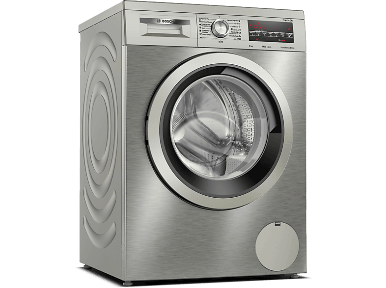 Lavadora carga frontal - Bosch WUU28T8XES, 8 kg, 1.400 rpm, 15 programas, Inox